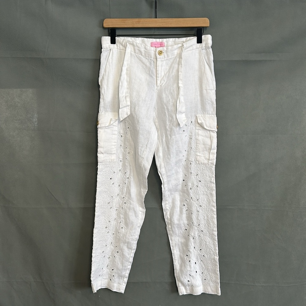 Lilly Pulitzer Linen Ziva Cargo Pants - Picture 2 of 9